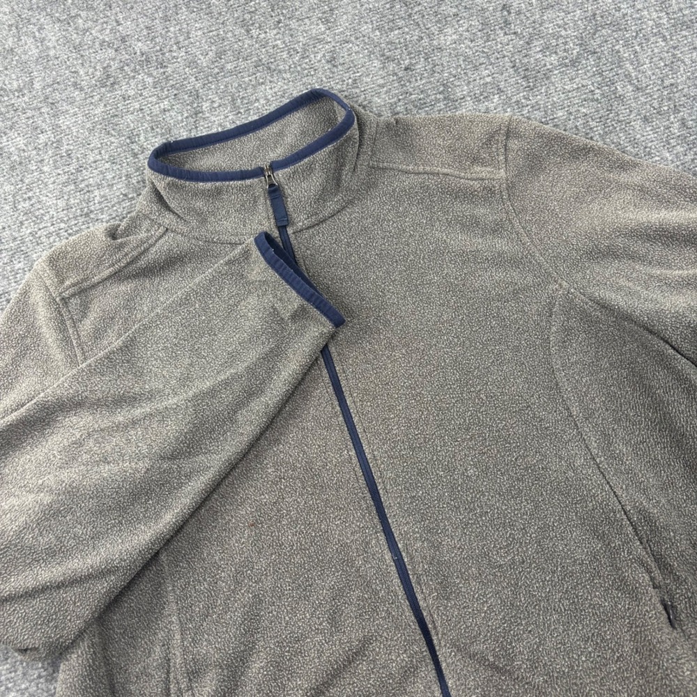 LL Bean Fleece Jacket XL‎ Gray Full Zip Recycled Polyester 505303 Mens